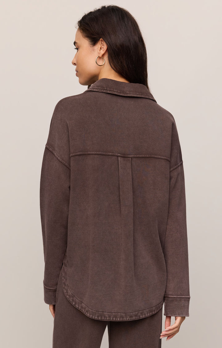Z Supply Women’s All Day Knit Jacket in Dark Chocolate, back view