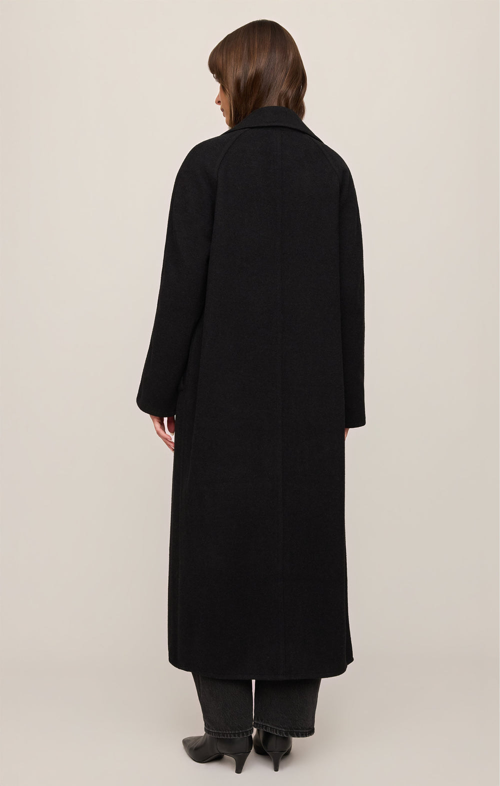 Z Supply Women’s Crosby Cocoon Coat in Black, back view