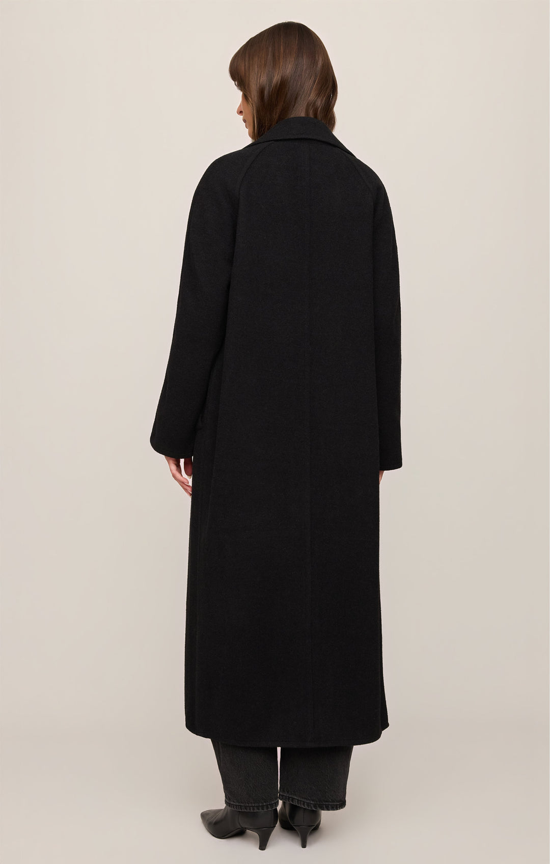 Z Supply Women’s Crosby Cocoon Coat in Black, back view