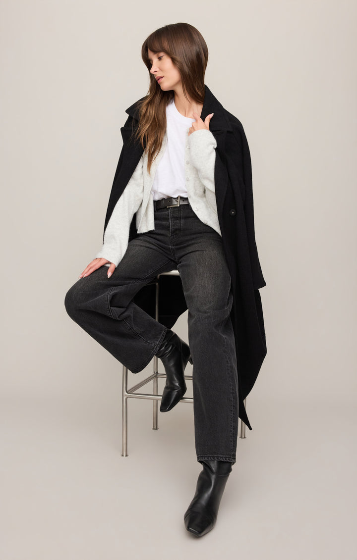 Z Supply Women’s Crosby Cocoon Coat in Black, detail view