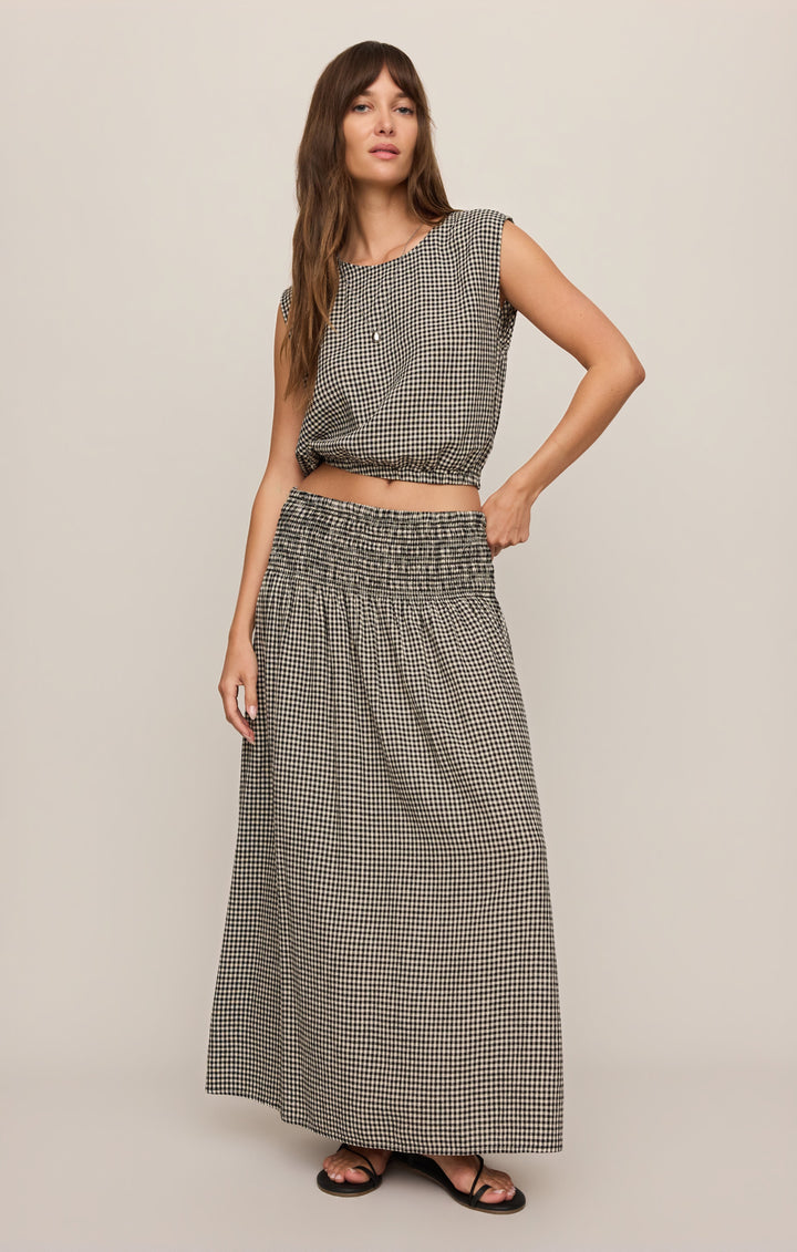 Z Supply Women’s Brooke Gingham Skirt in Black, additional view