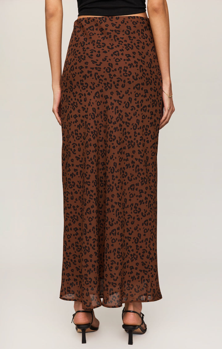 Z Supply Women’s Europa Leopard Skirt in Burnt Umber, back view