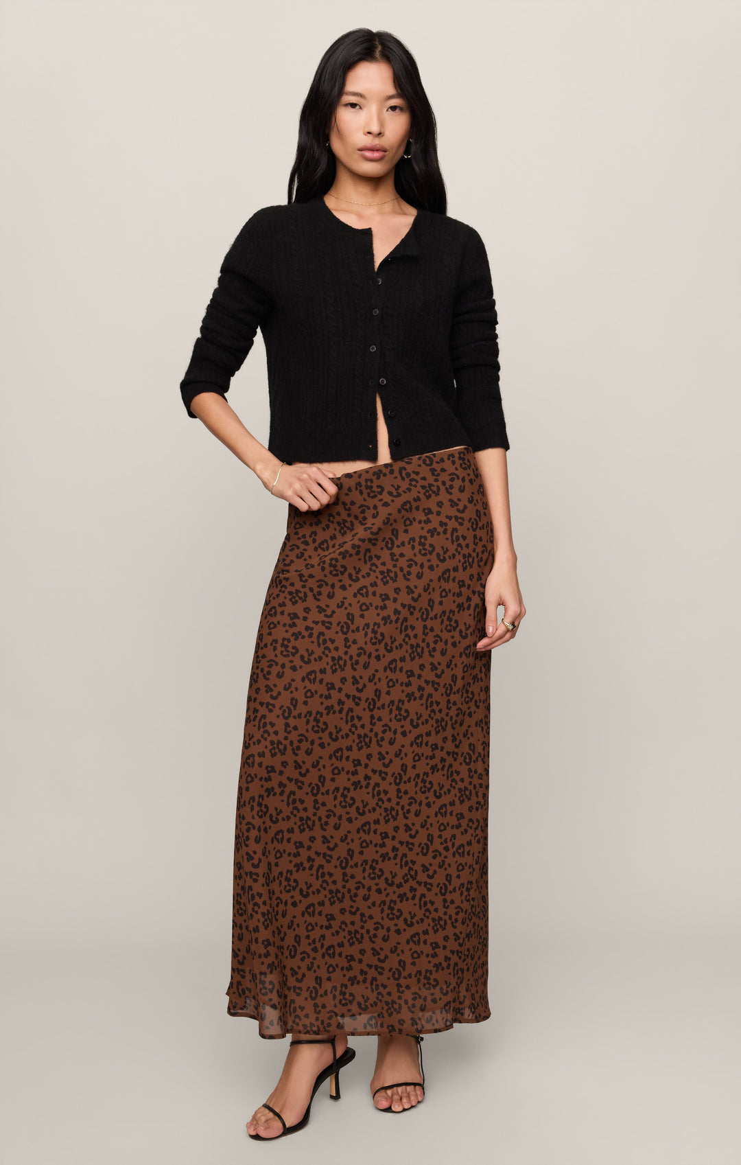Z Supply Women’s Europa Leopard Skirt in Burnt Umber, additional view