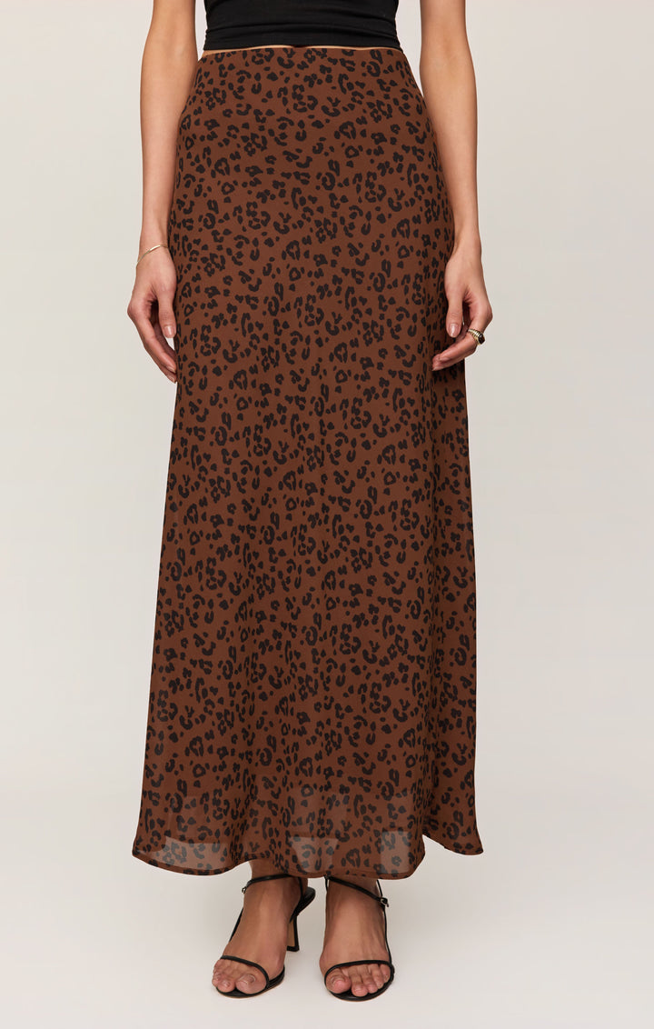 Z Supply Women’s Europa Leopard Skirt in Burnt Umber, front view