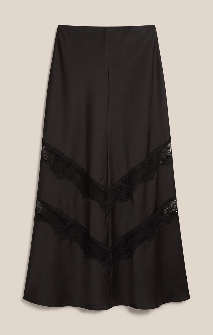 Z Supply Women’s Moira Lace Inset Skirt in Black, additional view