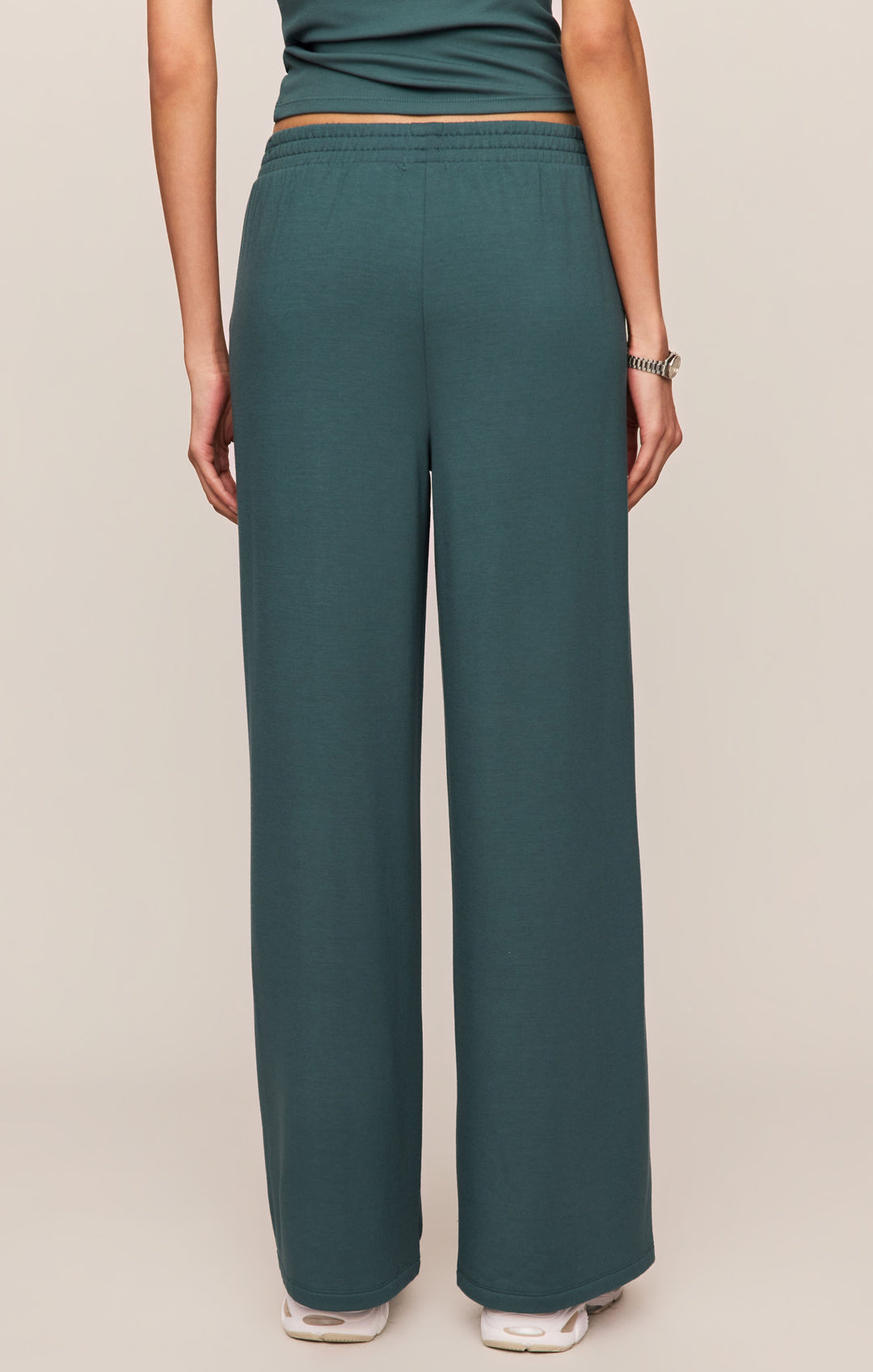 Z Supply Women’s In Transit Modal Pant in Emerald Cove, back view