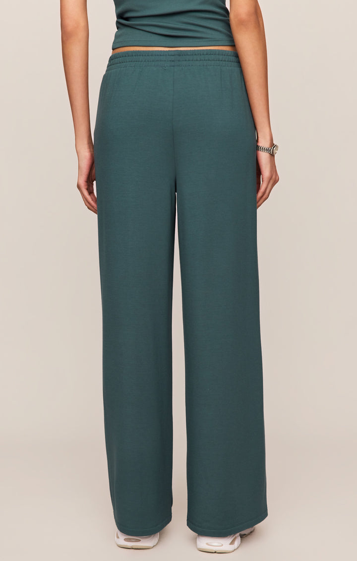 Z Supply Women’s In Transit Modal Pant in Emerald Cove, back view