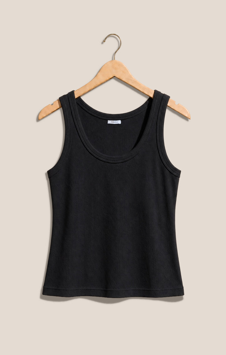 Z Supply Women’s Rowe Scoop Tank in Black, additional view