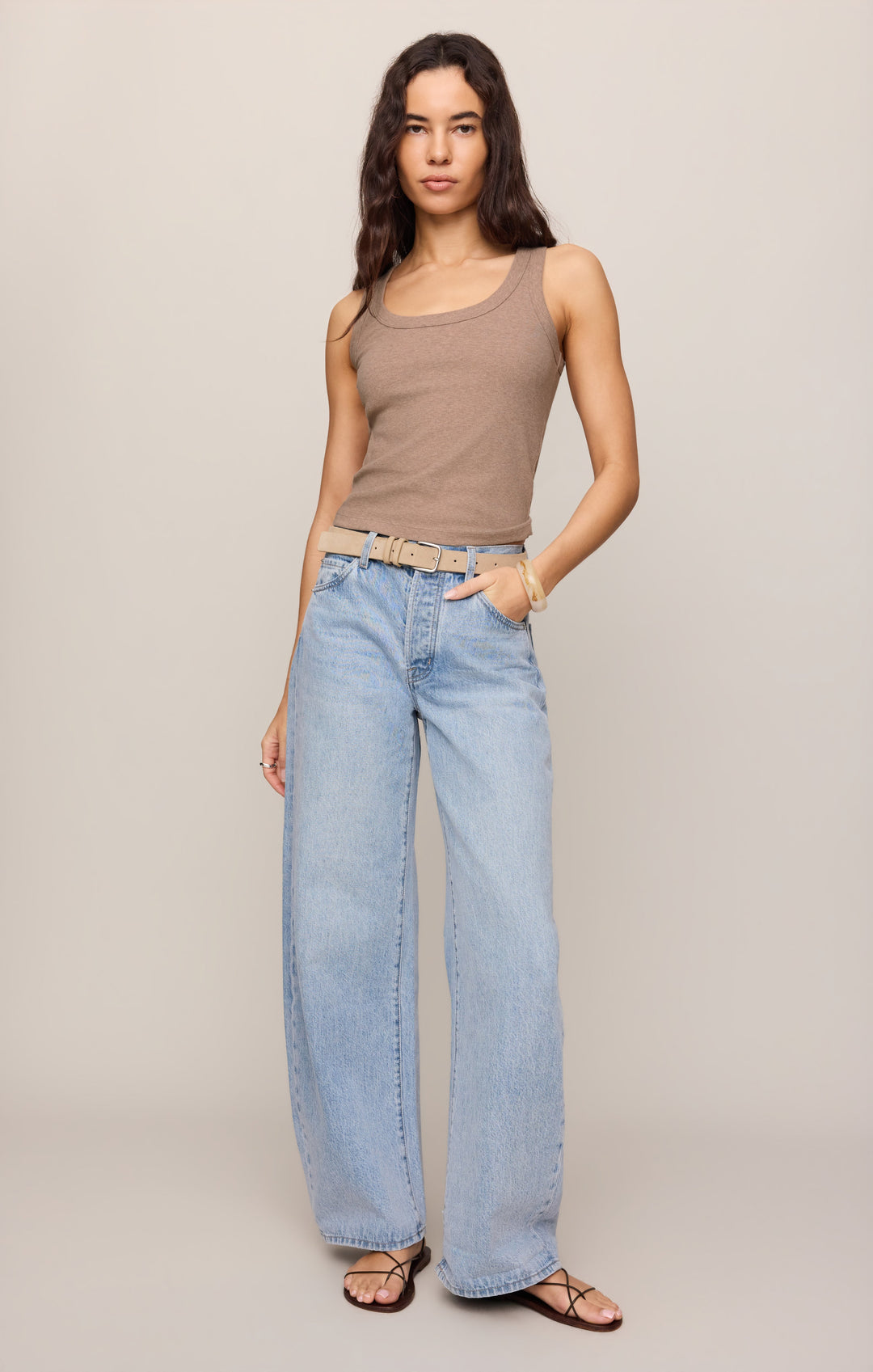 Z Supply Women’s Rowe Scoop Tank in Heather Ash, additional view