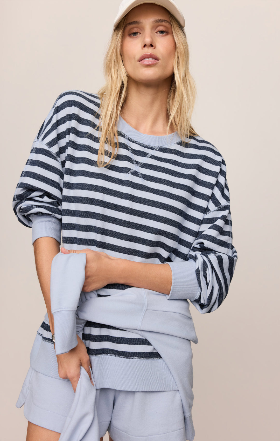 Z Supply Women’s The Everyday Striped Crew in Eclipse, detail view