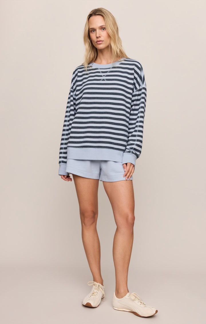 Z Supply Women’s The Everyday Striped Crew in Eclipse, detail view