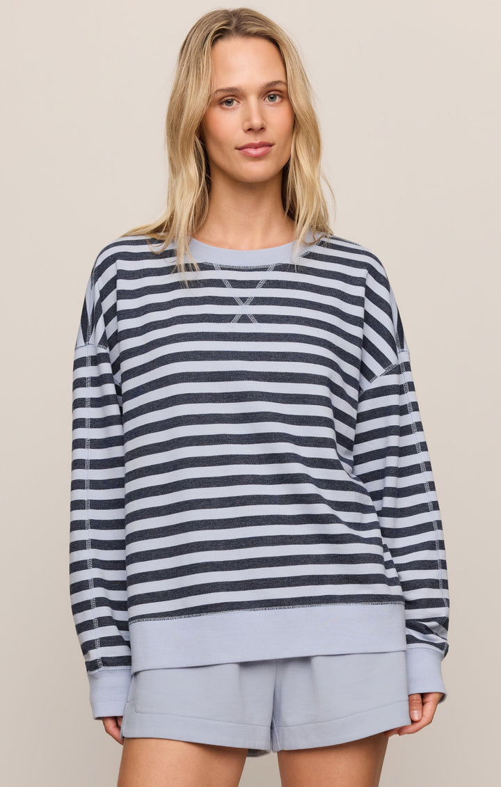Z Supply Women’s The Everyday Striped Crew in Eclipse, front view