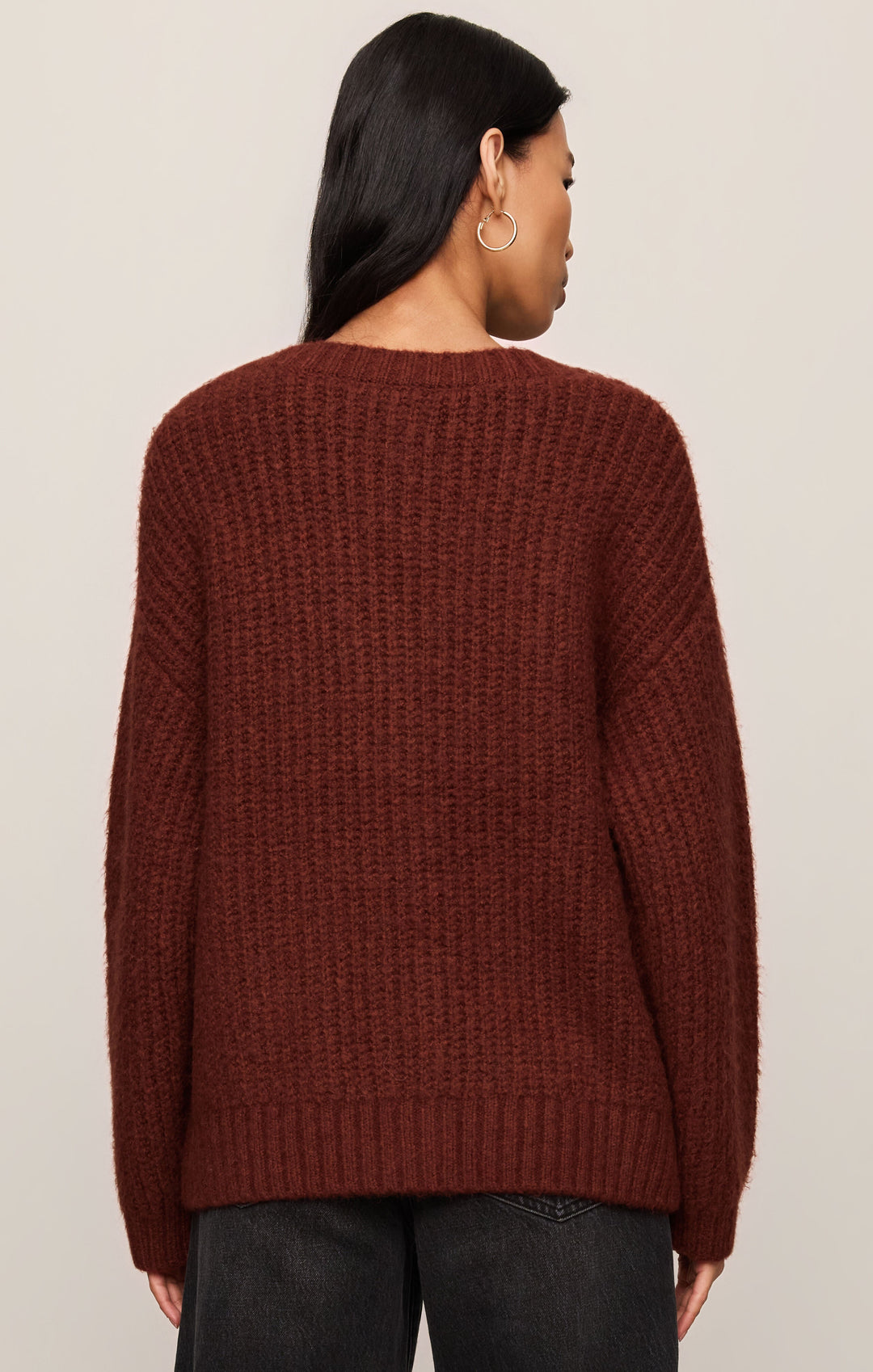 Z Supply Women’s Whitmore Cardigan in Velvet Rouge, back view