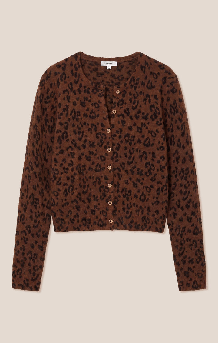 Z Supply Women’s Medina Leopard Cardigan in Burnt Umber, additional view