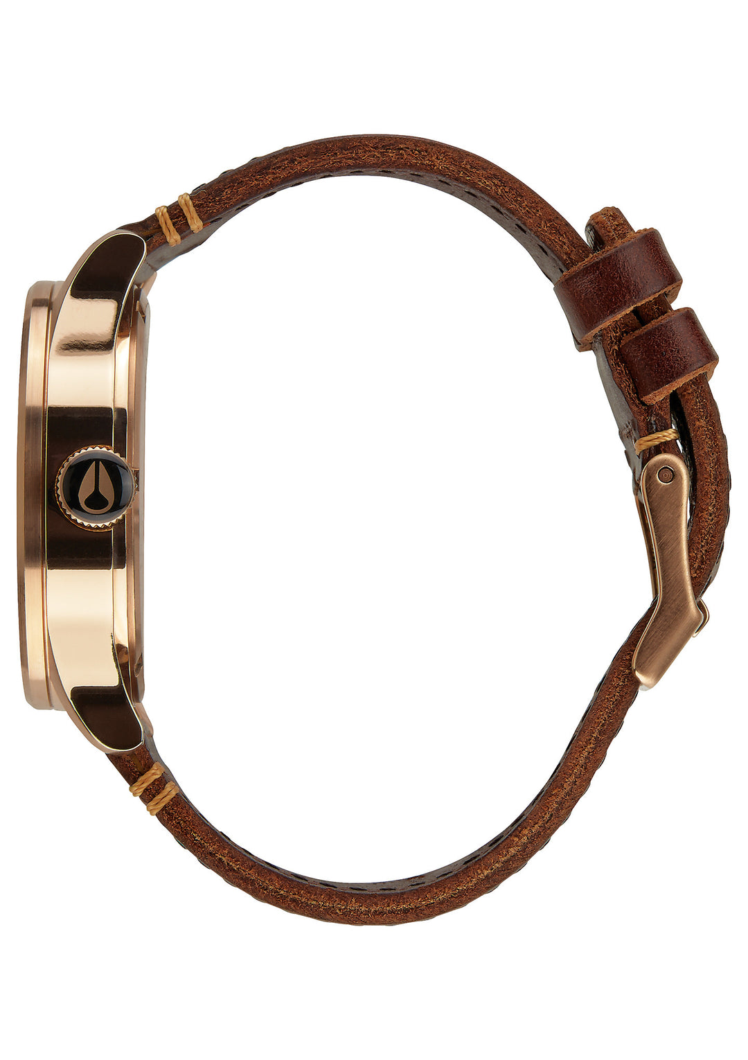 Nixon Sentry Leather | Rose Gold/Gunmetal/Brown