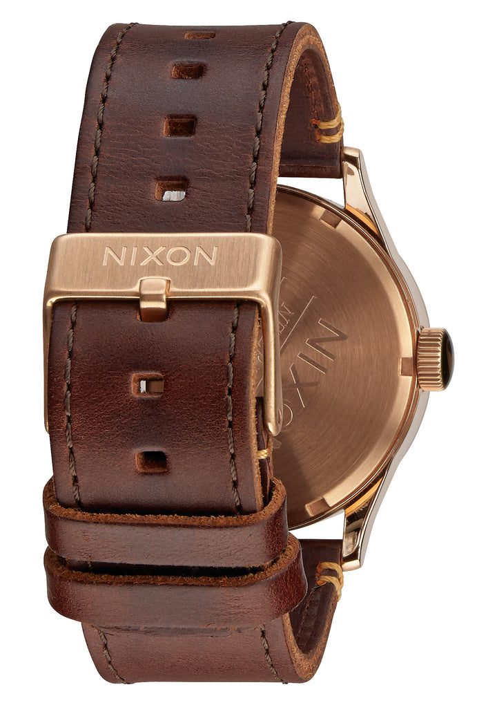 Nixon Sentry Leather | Rose Gold/Gunmetal/Brown