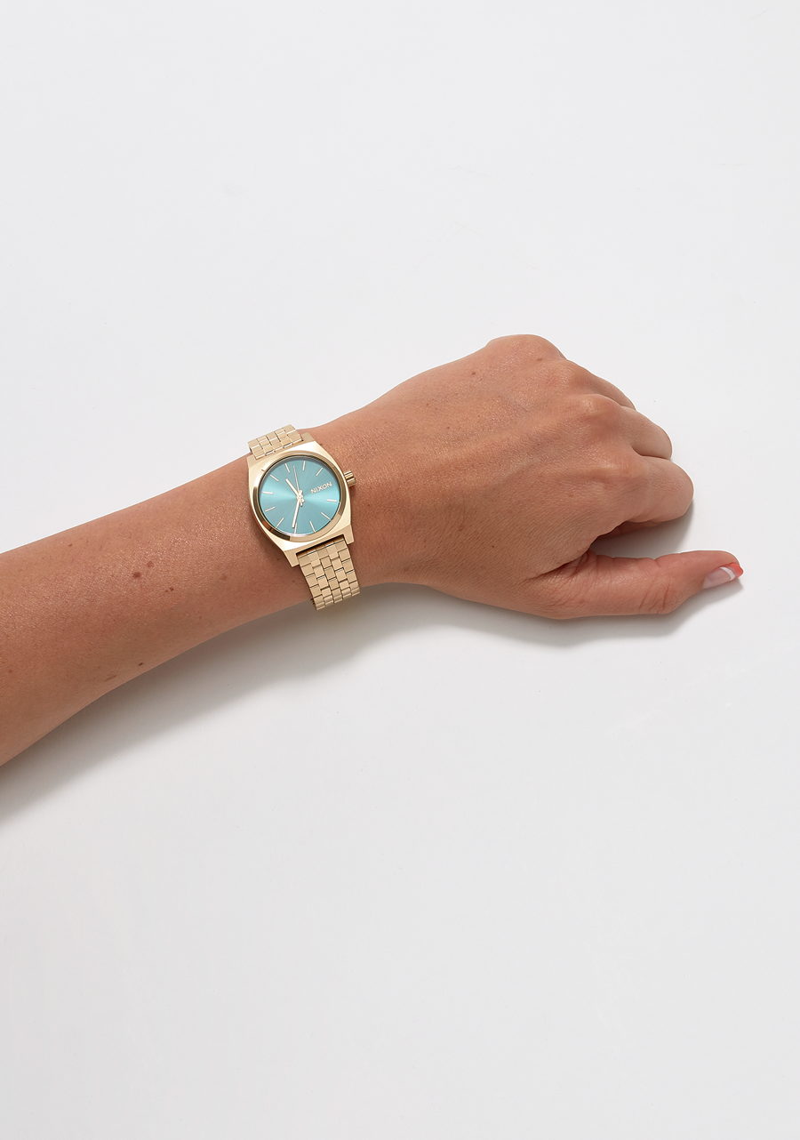 Nixon Medium Time Teller | Light Gold/Turquoise