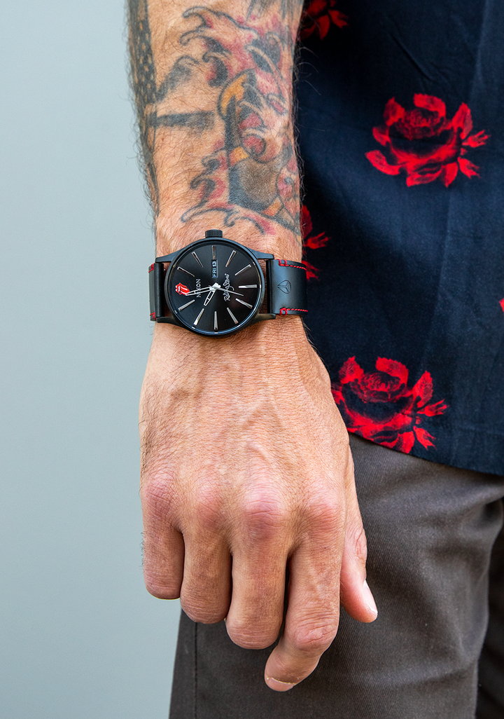 Nixon Rolling Stones Sentry Leather | All Black