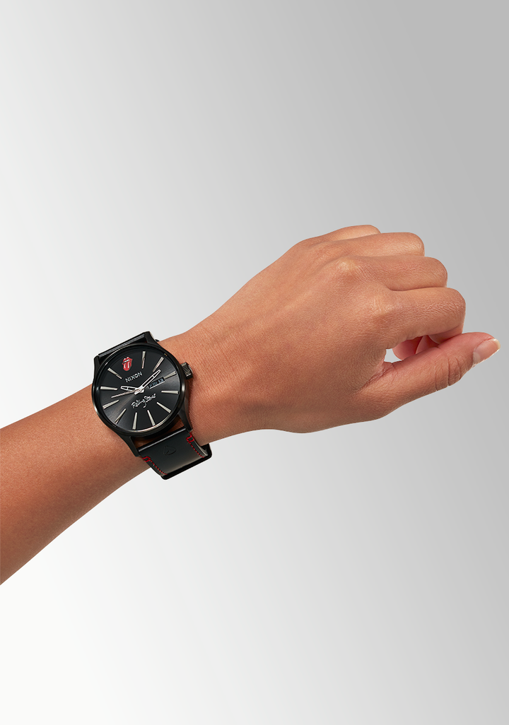 Nixon Rolling Stones Sentry Leather | All Black