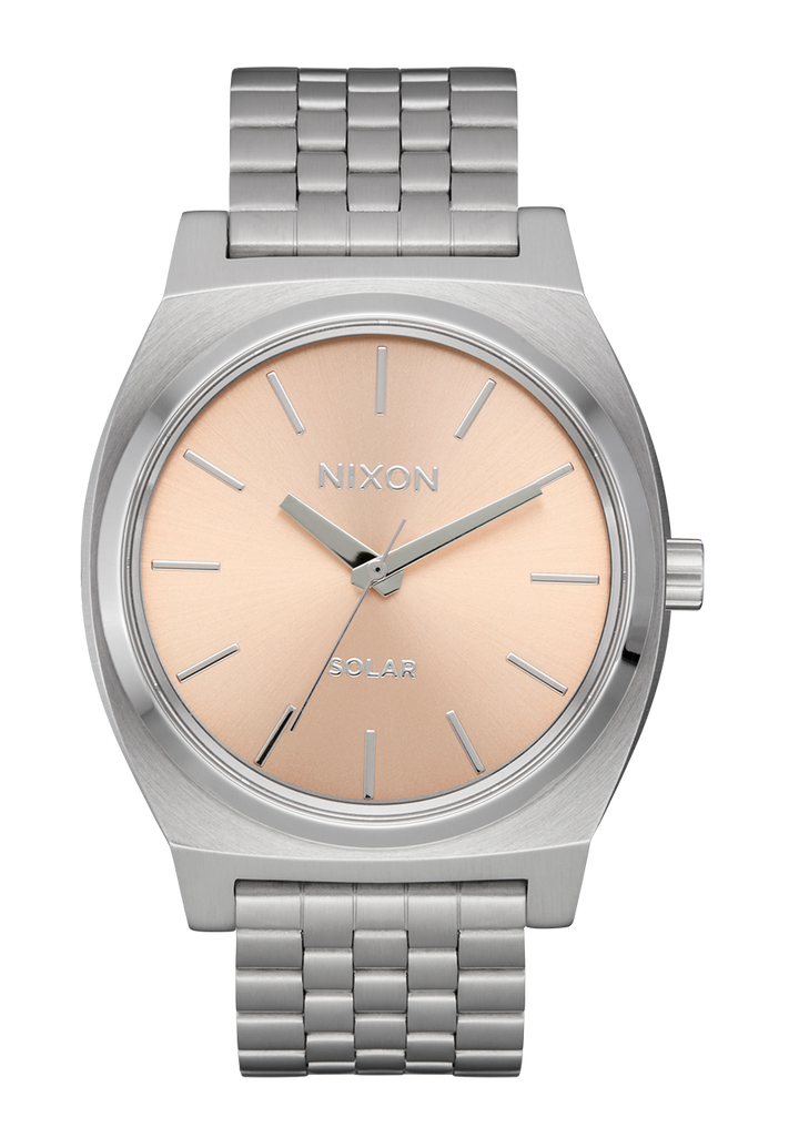 Nixon Time Teller Solar | Silver/Salmon