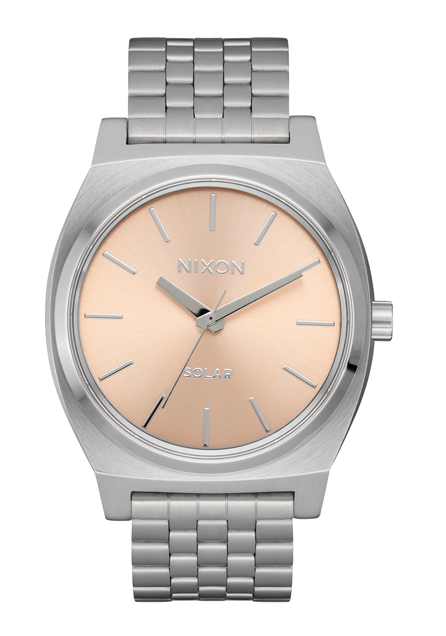 Nixon Time Teller Solar | Silver/Salmon