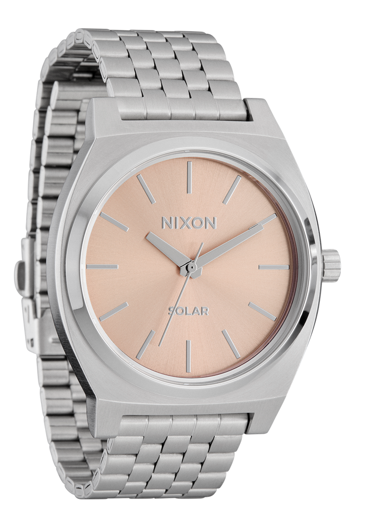 Nixon Time Teller Solar | Silver/Salmon