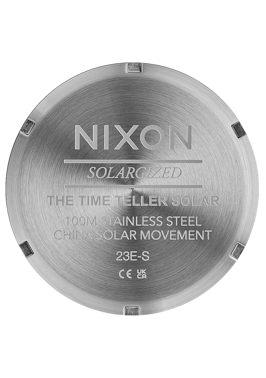 Nixon Time Teller Solar | Silver/Salmon