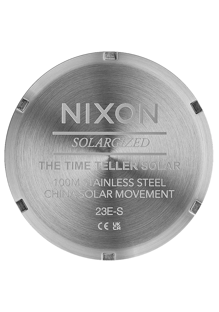 Nixon Time Teller Solar | Silver/Salmon