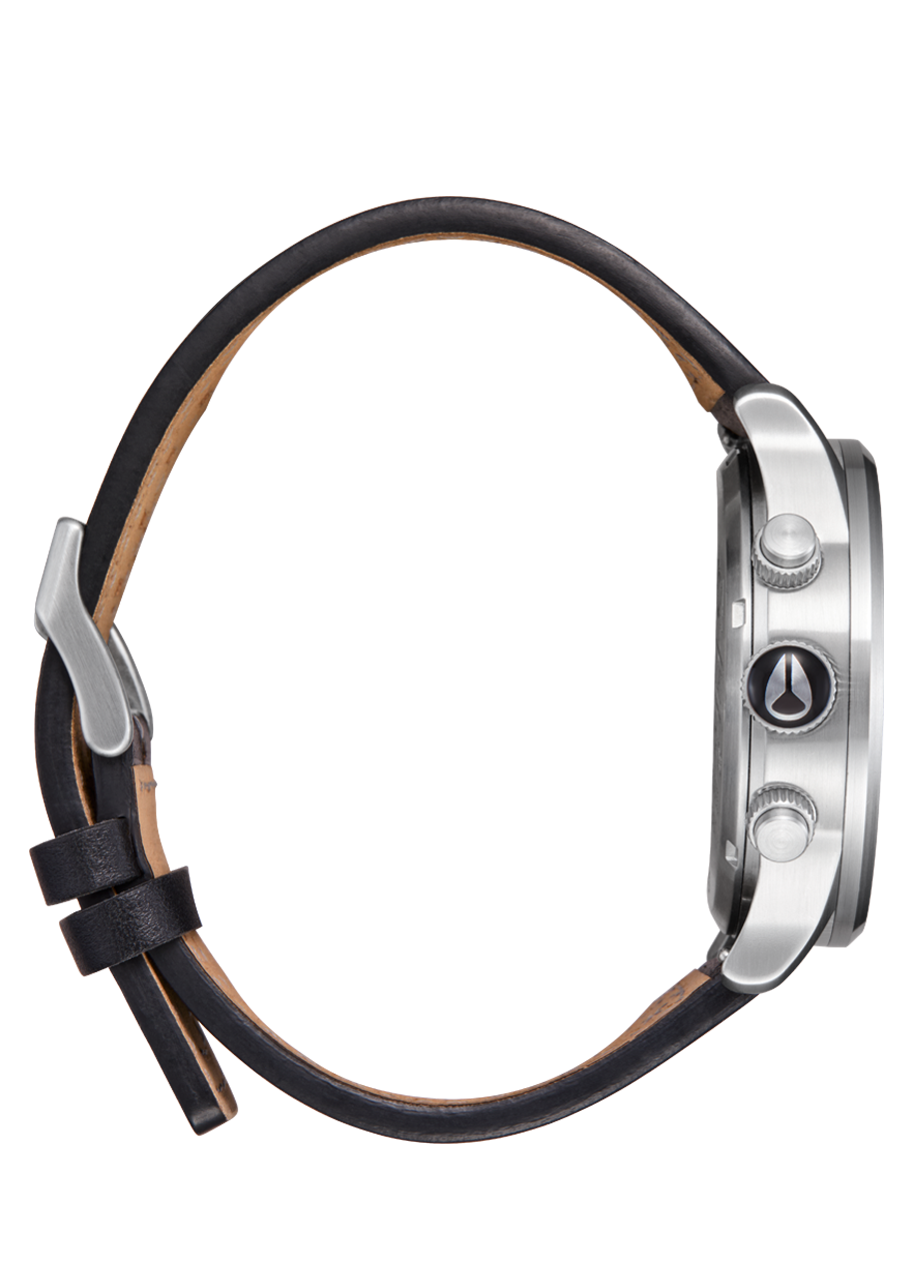 Nixon Sentry Chrono Leather | Chrome/Cloud Sunray/Black