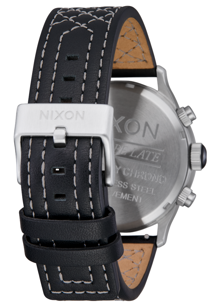Nixon Sentry Chrono Leather | Chrome/Cloud Sunray/Black