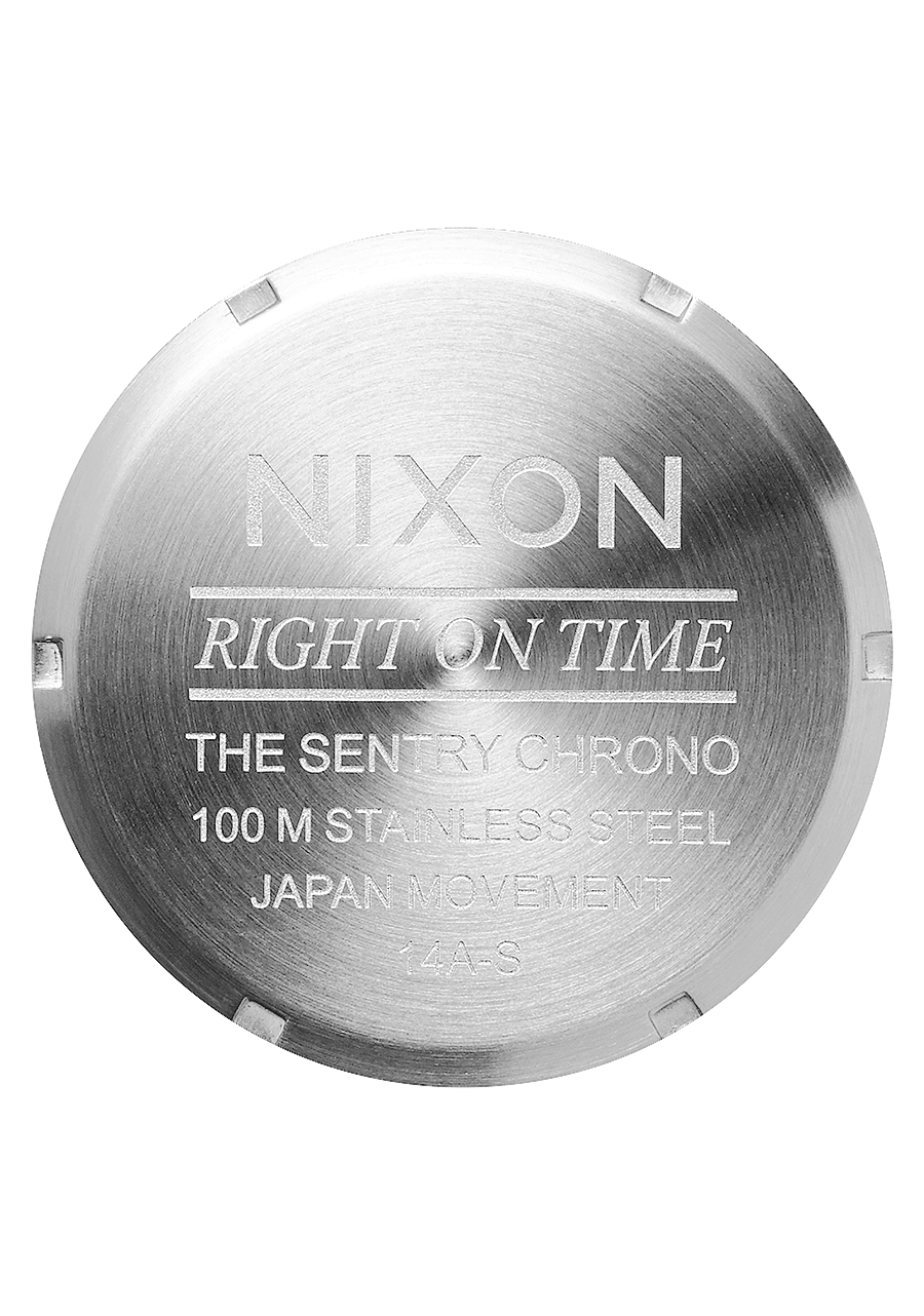 Nixon Sentry Chrono Leather | Chrome/Cloud Sunray/Black
