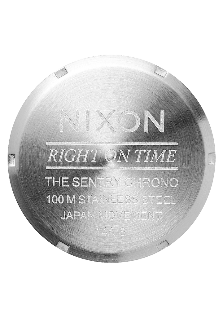 Nixon Sentry Chrono Leather | Chrome/Cloud Sunray/Black