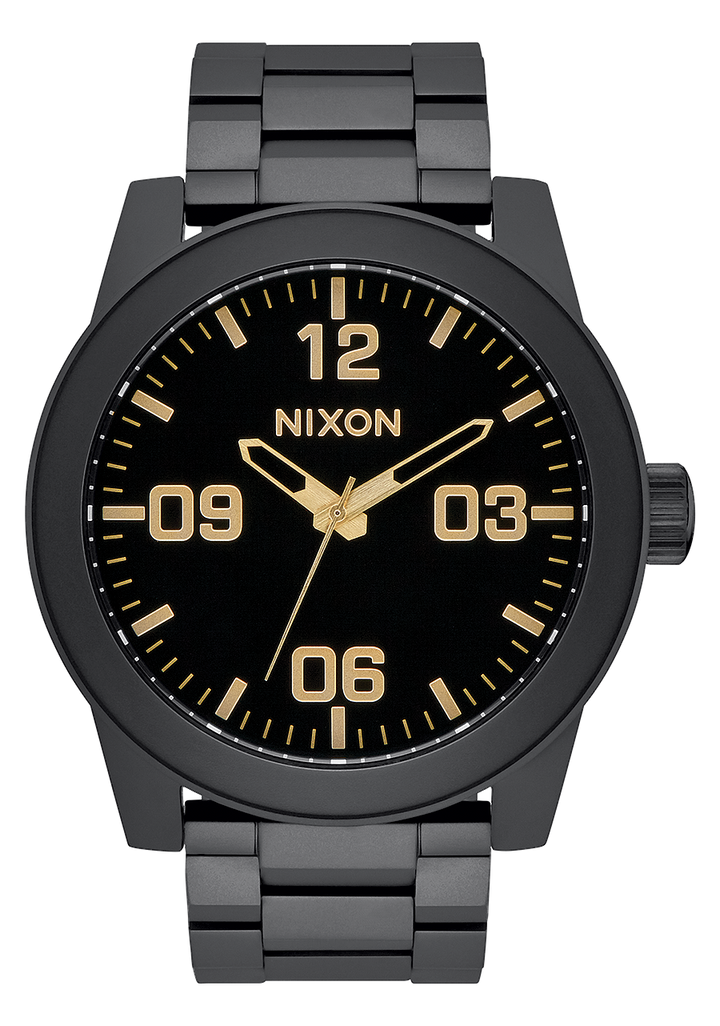 Nixon Corporal Stainless Steel | Matte Black/Gold