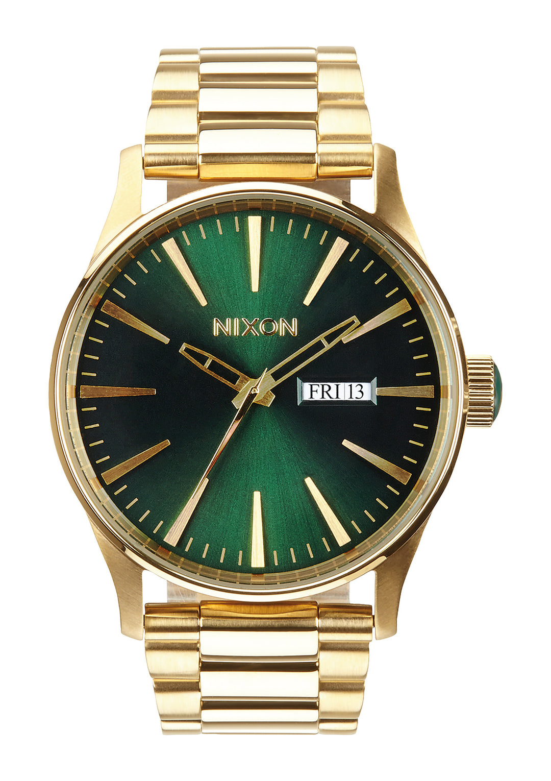 Nixon Sentry Stainless Steel | Gold/Green Sunray
