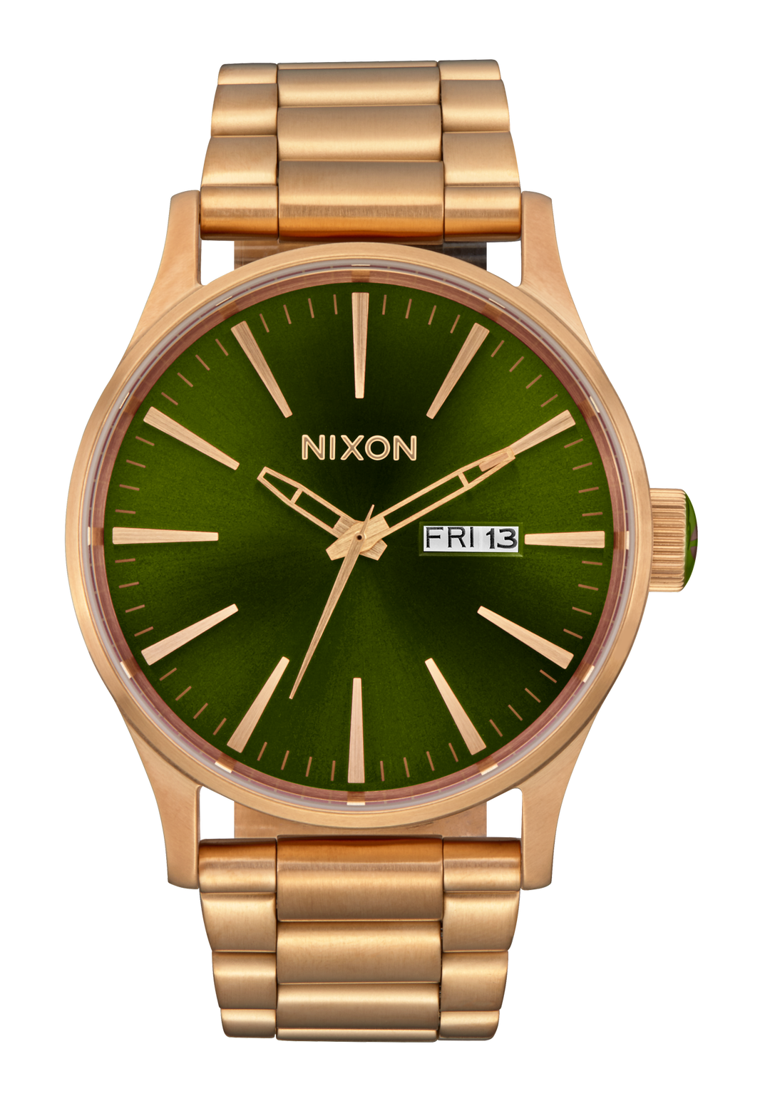 Nixon Sentry Stainless Steel | Gold/Green Sunray