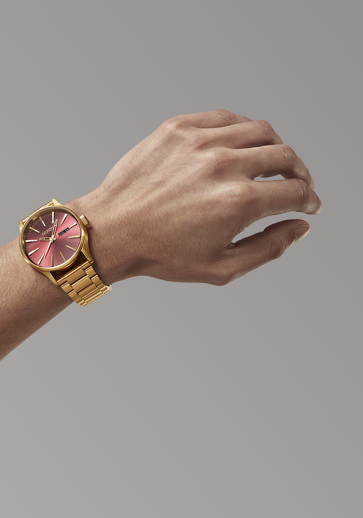 Nixon Sentry Stainless Steel | Oxblood Sunray/Gold