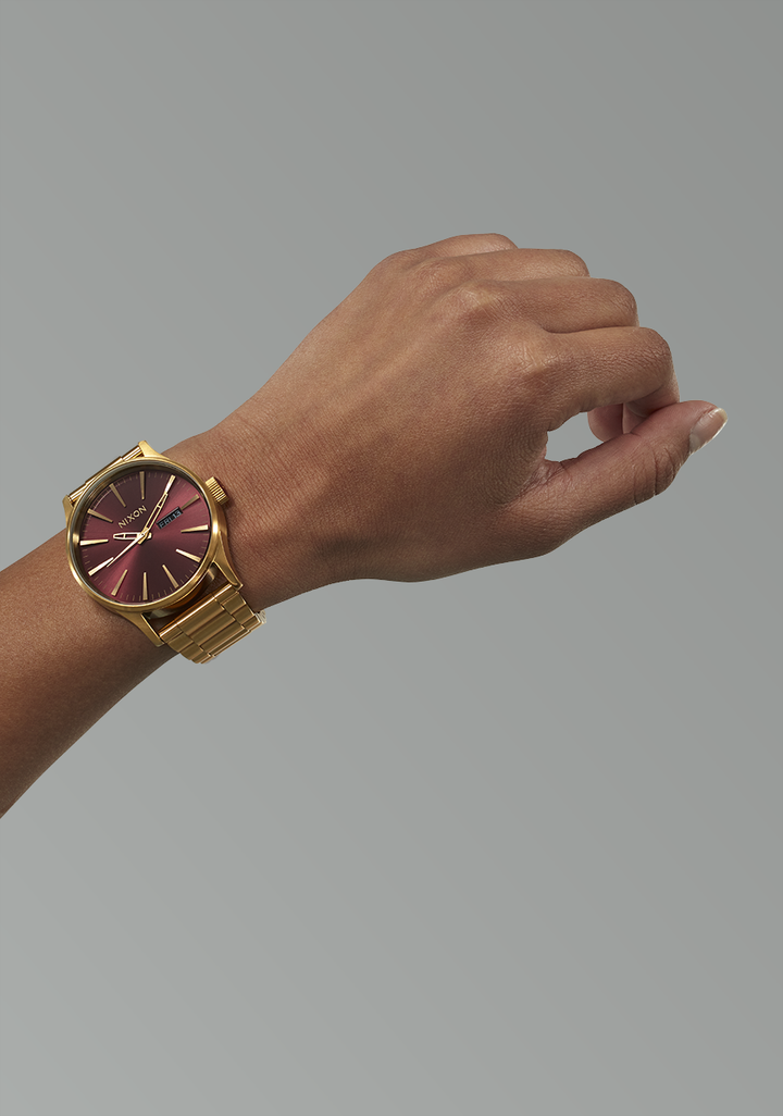 Nixon Sentry Stainless Steel | Oxblood Sunray/Gold