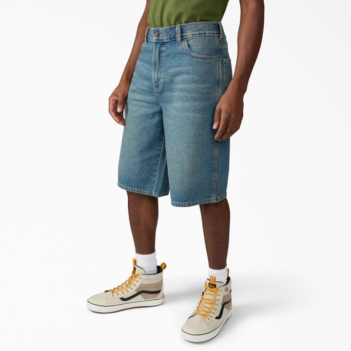 Dickies 958 13" Loose Short Jeans (Mens) | Khaki Tinted Blue