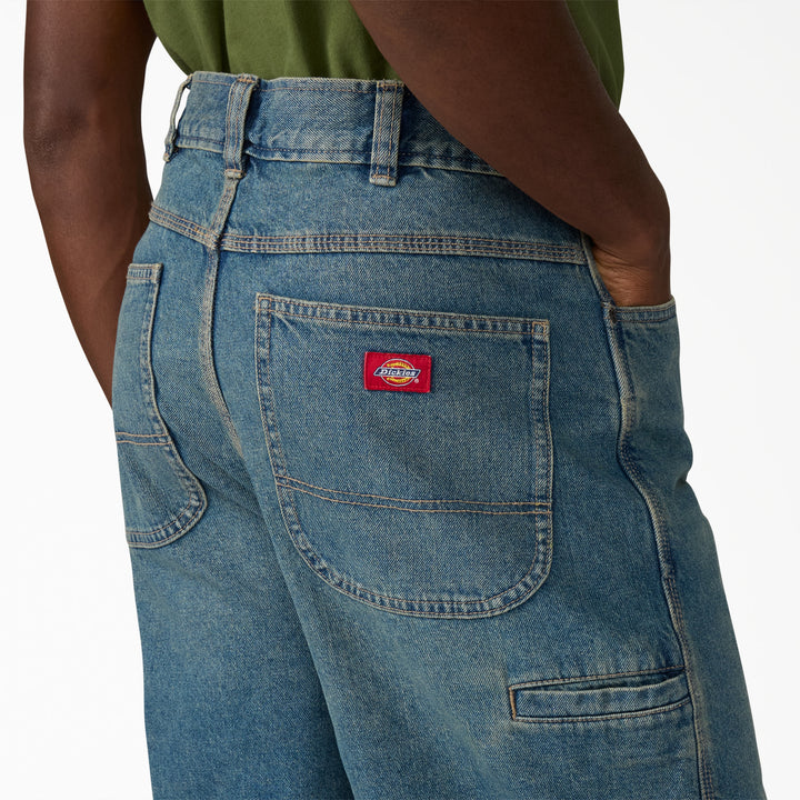 Dickies 958 13" Loose Short Jeans (Mens) | Khaki Tinted Blue