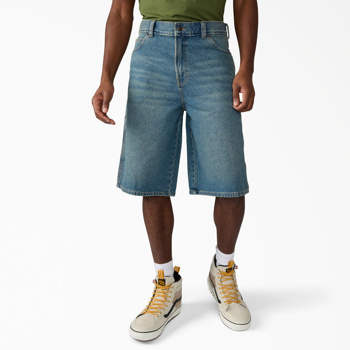 Dickies 958 13" Loose Short Jeans (Mens) | Khaki Tinted Blue