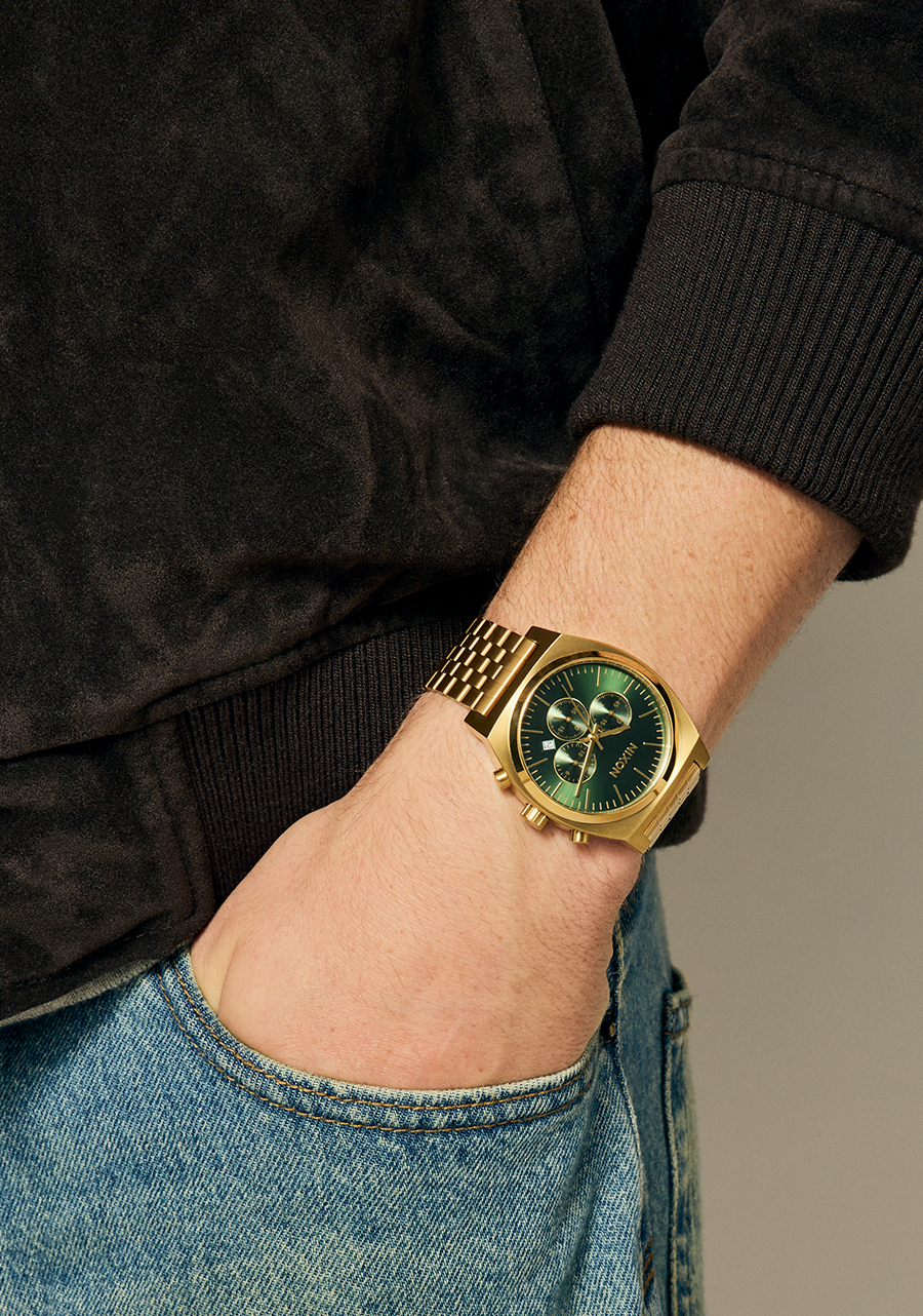 Nixon Time Teller Chrono | Gold/Green Sunray