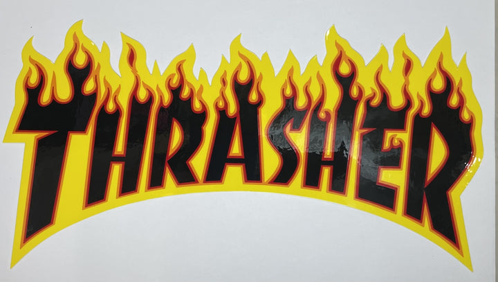 Thrasher Flame Logo Large Sticker | Black  (T2)