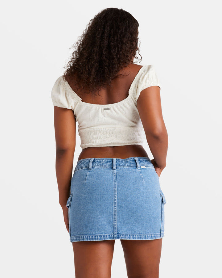 Billabong Hilary Cargo Skirt (Womens) | Medium Blue Rinse