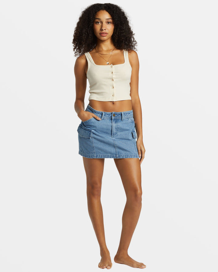 Billabong Hilary Cargo Skirt (Womens) | Medium Blue Rinse