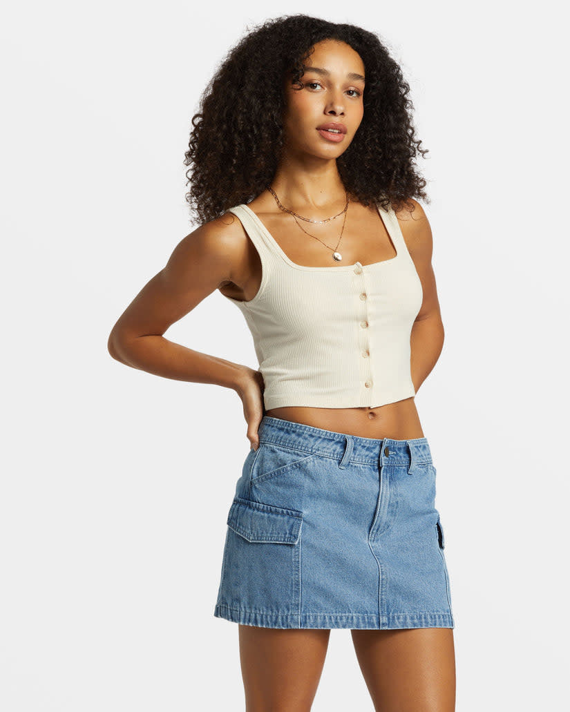 Billabong Hilary Cargo Skirt (Womens) | Medium Blue Rinse