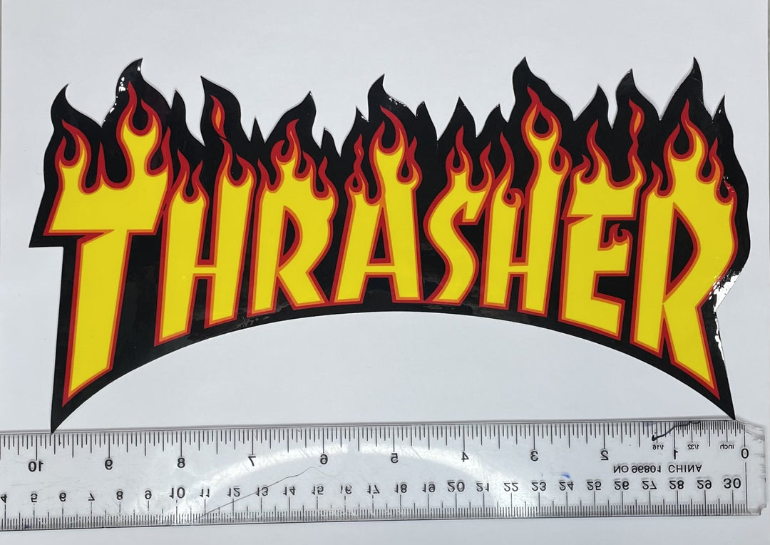 Thrasher Flame Logo Large Sticker | Yellow  (T3)