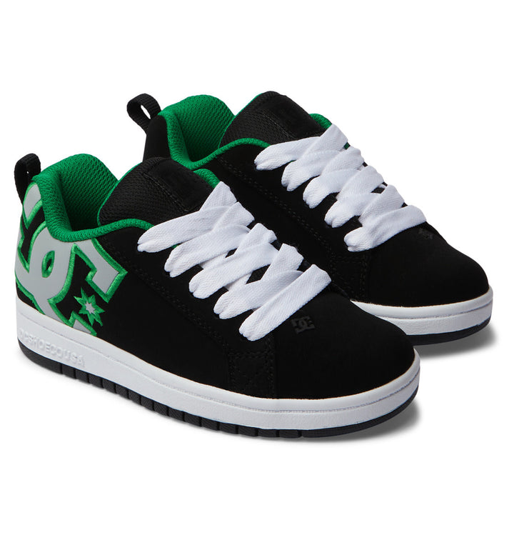 DC Court Graffik Youth Shoes | Black/Kelly/Green