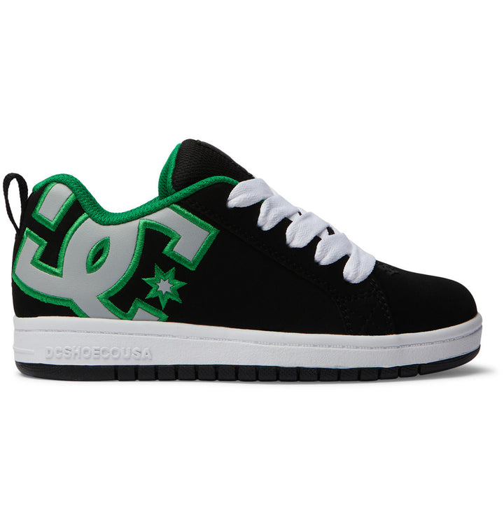 DC Court Graffik Youth Shoes | Black/Kelly/Green