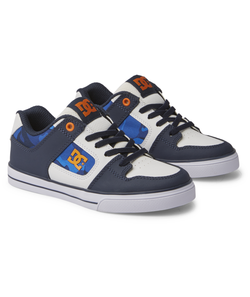DC Pure Elastic Youth Shoes | Shady Blue/Orange
