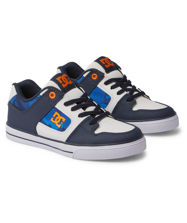 DC Pure Elastic Youth Shoes | Shady Blue/Orange